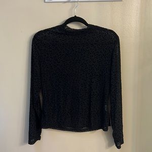 SHEIN LEOPARD PRINT BLACK MESH TOP SIZE 1XL.